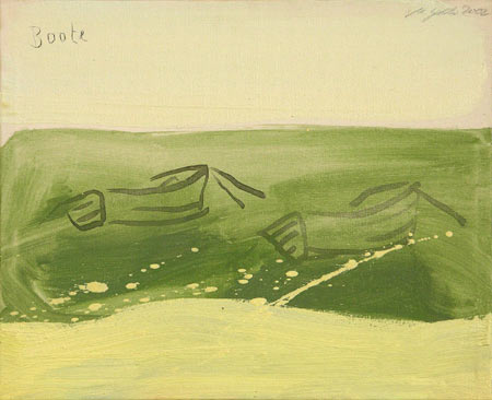Boote, 2002, l auf Leinwand, 30 x 35 cm