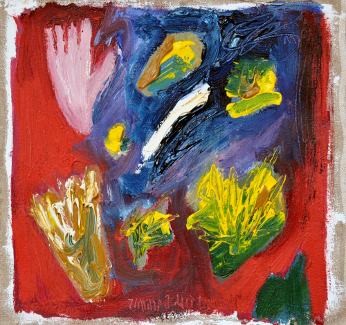 1998_41 Zimmer mit Blumen, 1998, l auf Leinwand, 28 x 29 cm