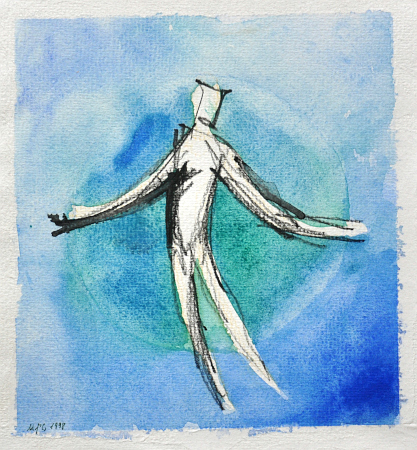 1998_50.2 Plattformen  Wachstum, 1998, Aquarell, Farbstifte, 24 x 22 cm