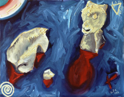 Kommunikationsstudie, 1998, l auf Leinwand, 40 x 50 cm