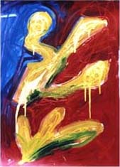 LinksRechts, 1998, Acryl auf Papier, 2 x 70 x 55 cm