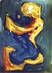 Wasser-Erde, 1998, Acryl auf Papier, 2 x 70 x 55 cm