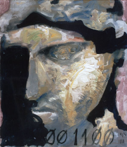 Kopf 13, 1999, l auf Leinwand, 69 x 60 cm