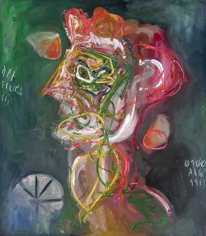 Kopf 19, 1999, l auf Leinwand, 69 x 60 cm