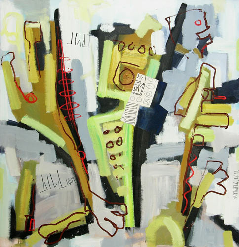 Stadtbild, 2001, l auf Leinwand, 125 x 120 cm