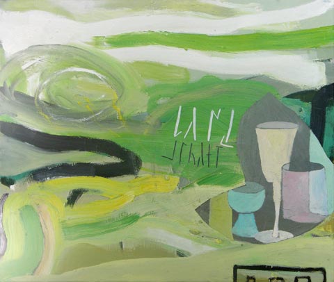 Landschaft, 2002, l auf Leinwand, 55 x 65 cm