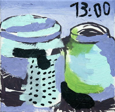 13-Uhr-Bilder, 2003, l auf Leinwand, 30 x 30 cm