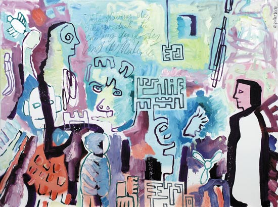 die Versklavung des Schpfers durch die erlsung des Geistes und der Materie, l auf Leinwand, 2003, 100 x 120 cm