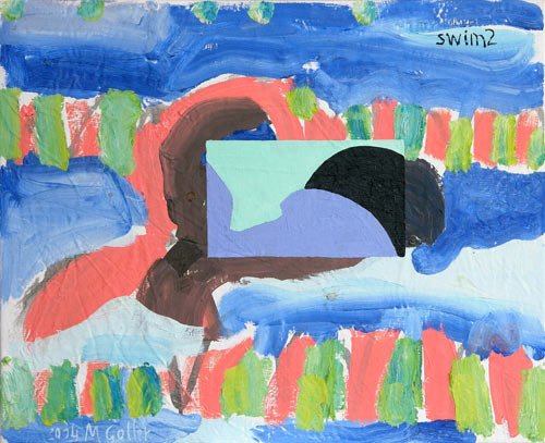 Schwimmer, 2003, l auf Leinwand, 65 x 80 cm