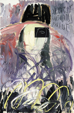 Jeanne mit großem Hut nach Amedeo Modigliani, Öl auf Leinwand, 57 x 37 cm