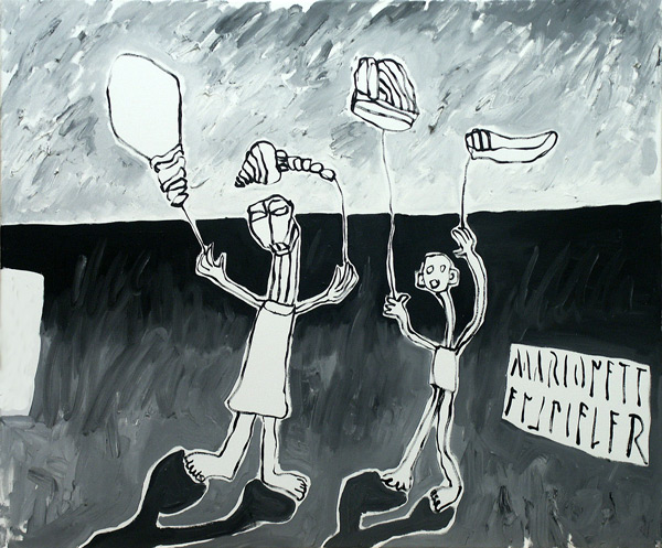 Marionettenspieler, 2004, Öl auf Leinwand, 75 x 90 cm