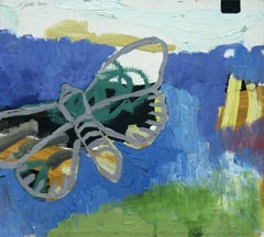 Schmetterlinge, 2003, Öl auf Leinwand, 5 x 25 x 32 cm