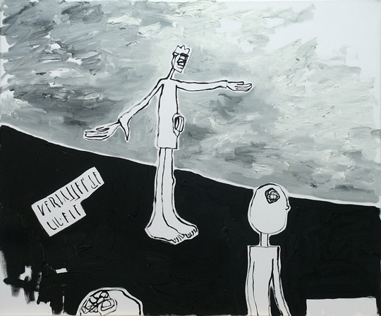 verlassende Welt, 2004, Öl auf Leinwand, 75 x 90 cm
